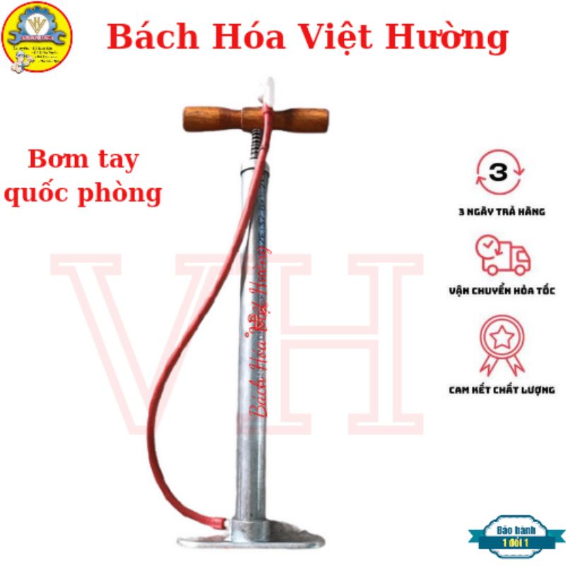 Bơm sắt quốc phòng, bơm tay đa năng cho xe đạp, xe máy bền bỉ, tiện lợi, tặng kem 1 đầu bơm - Bách Hóa Việt Hường