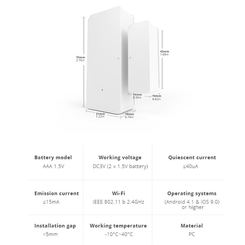 Thiết Bị Cảm Biến Thông Minh Sonoff Dw2 Kết Nối Wifi Điều Khiển Từ Xa