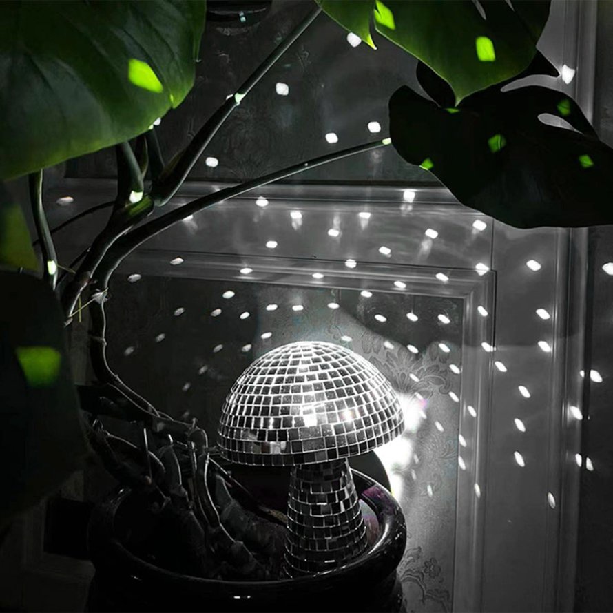 5 inch nấm Disco Ball Gương thủy tinh Gạch nấm Handmade Shiny Balls