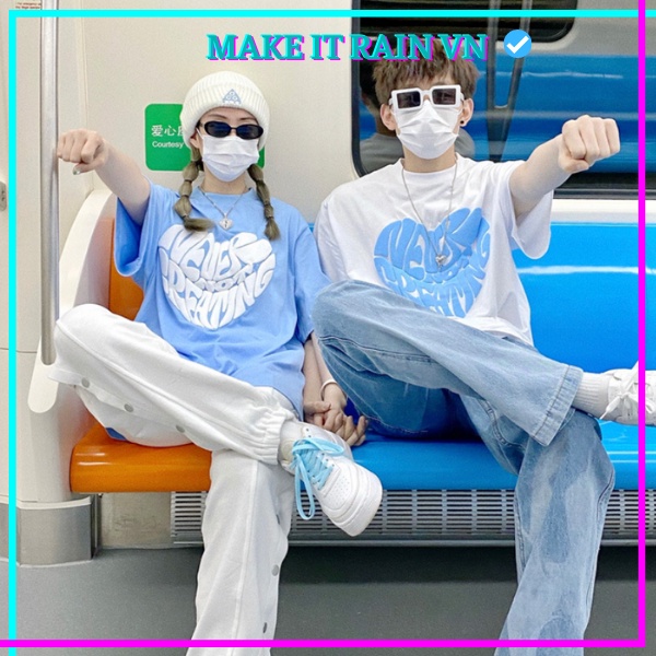 Áo Thun Tay Lỡ Unisex TRÁI TIM Make It Rain VN, Áo Phông Nam Nữ Form Rộng, có hình ảnh video thật A53