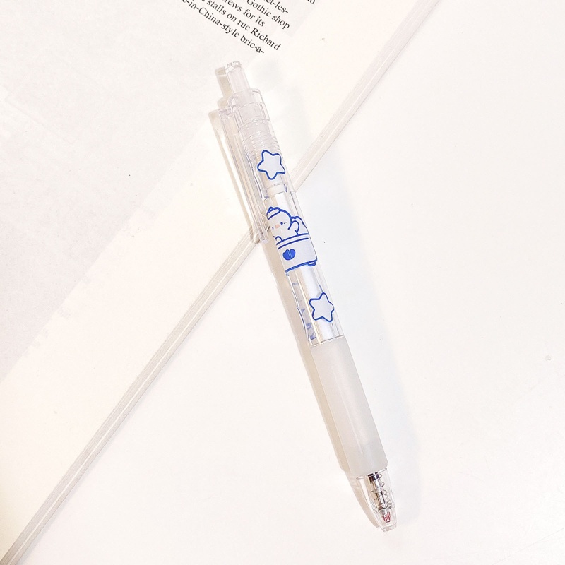 Set 6 Bút Mực Gel Mực Đen / Trong Suốt Dùng Viết Ghi Chú Tại Nhà