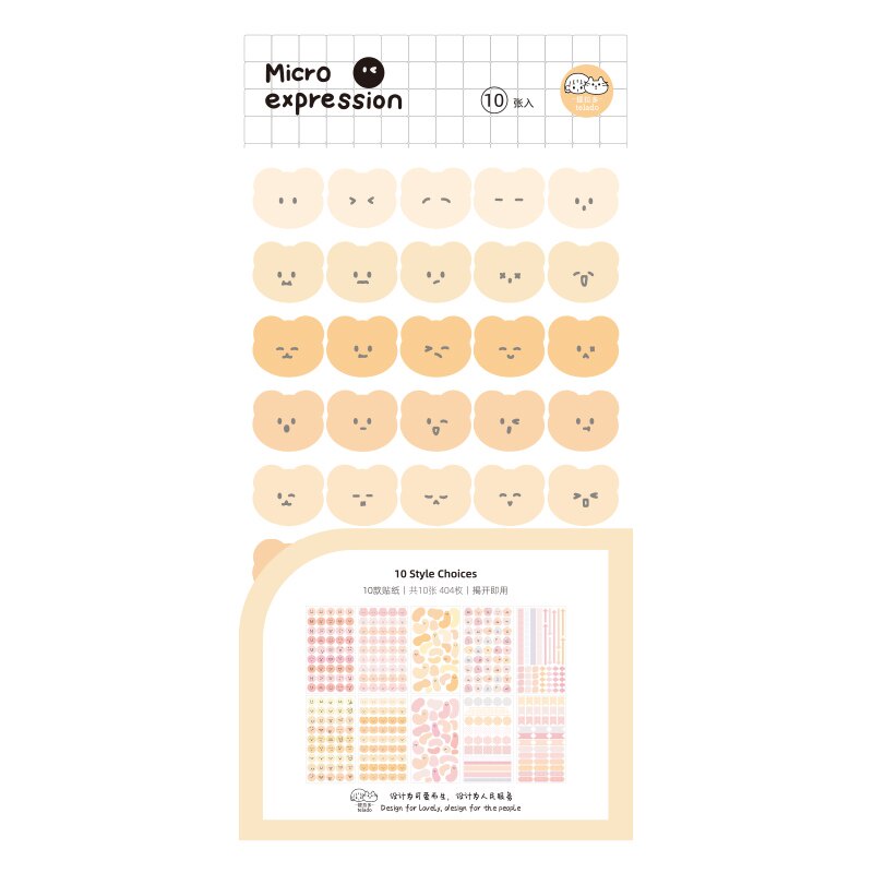 Bộ 10 tấm sticker dán trang trí hình mặt cười dễ thương xinh xắn