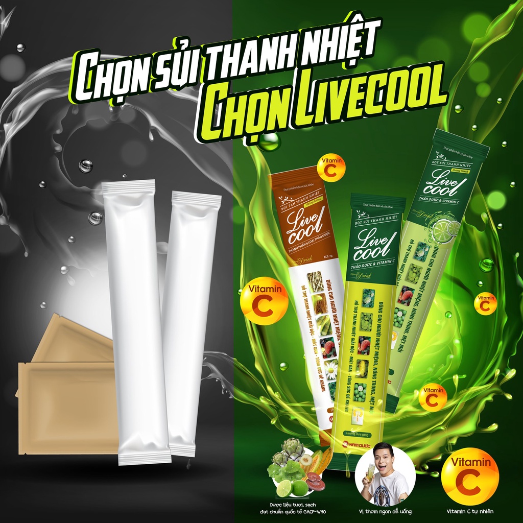 Sủi thanh nhiệt Livecool – Hỗ trợ mát gan, giảm nóng trong, tăng đề kháng- Live Cool Livercool Liver Cool