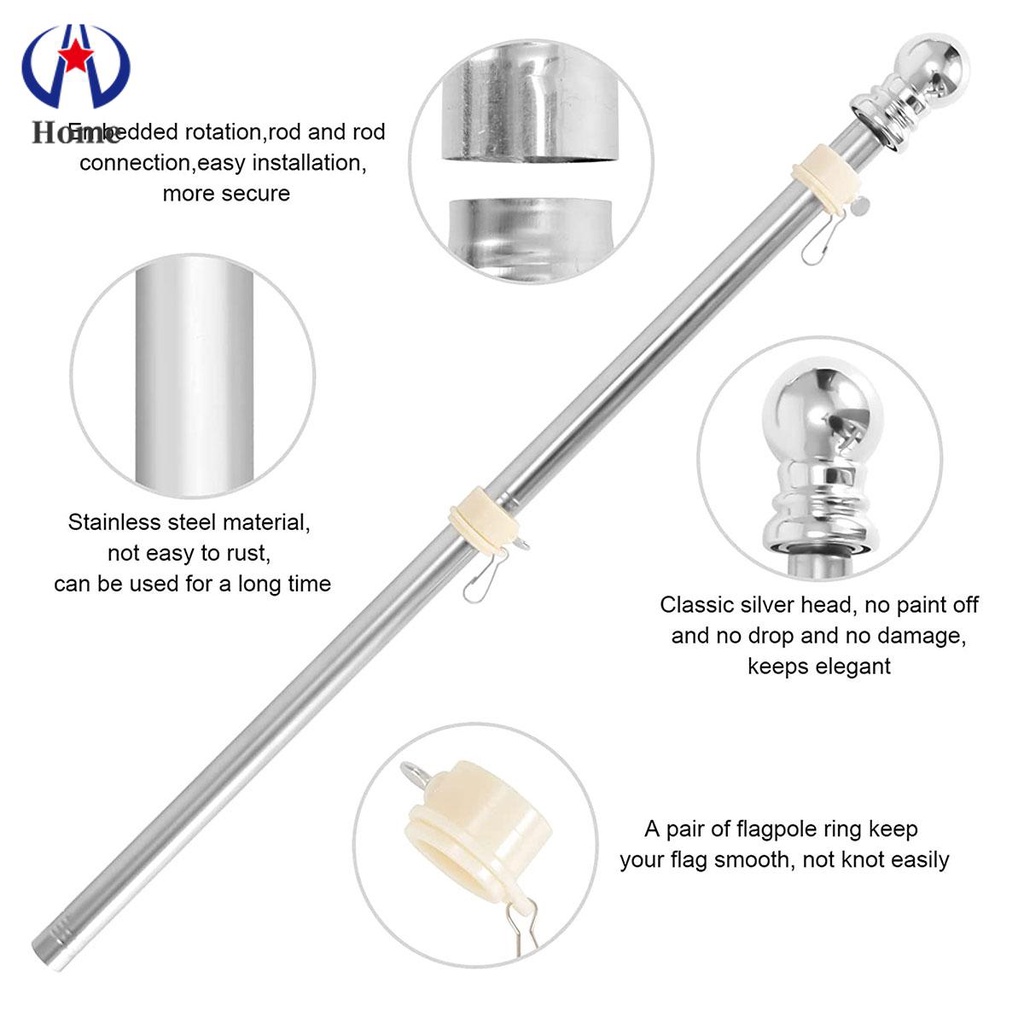 Bộ Cây Cờ Mỹ 6FT Kèm Giá Đỡ Gắn Ngoài Trời Tiện Dụng Tkc3752