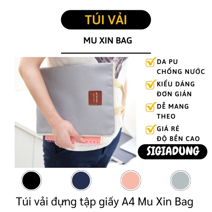 GIÁ SỈ Túi vải đựng tập giấy A4 Mu Xin Bag thiết kế đơn giản đẹp mắt 9138