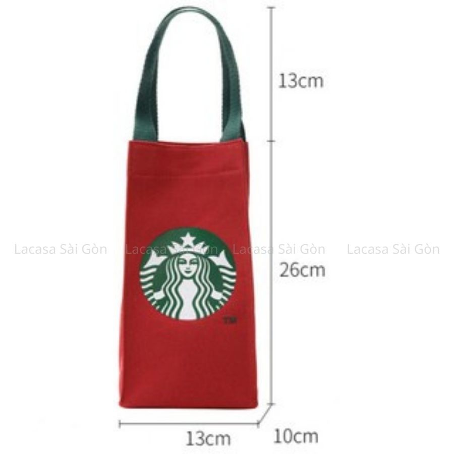 Túi Starbucks đựng bình nước/ hộp cơm thiết kế hiện đại tiện dụng có nút gài - New  Startbuckswaterbottle/ lunch box bag
