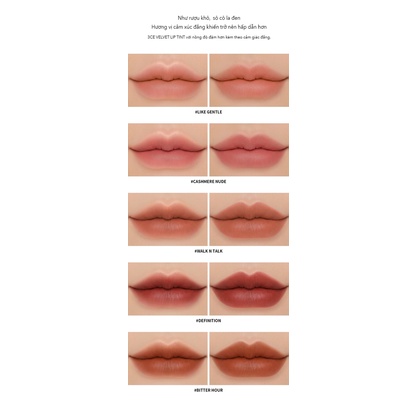 Son Kem 3CE Velvet Lip Tint Bitter Hour Walk N Talk Definiton
