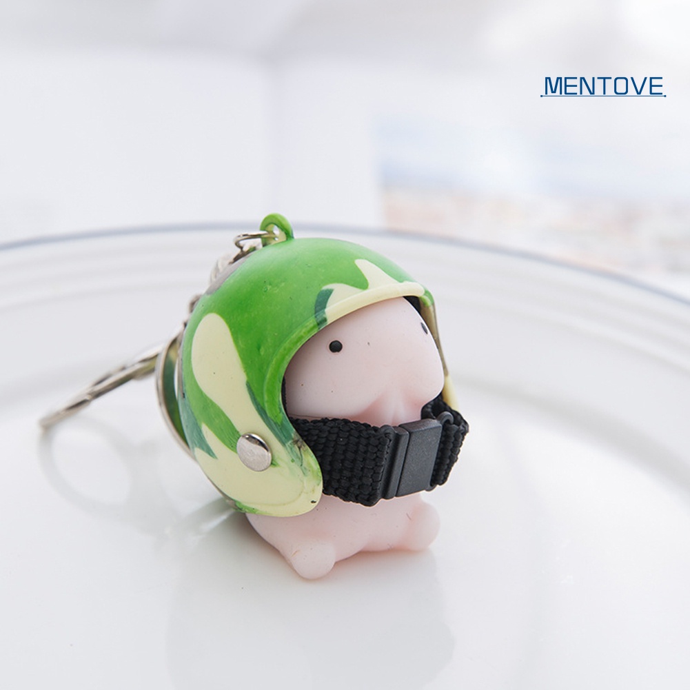 &lt; Đồ Chơi Mentove &gt; Móc Khóa Hình Mochi Mềm Đội Mũ Bảo Hiểm Trang Trí Nội Thất Ô Tô