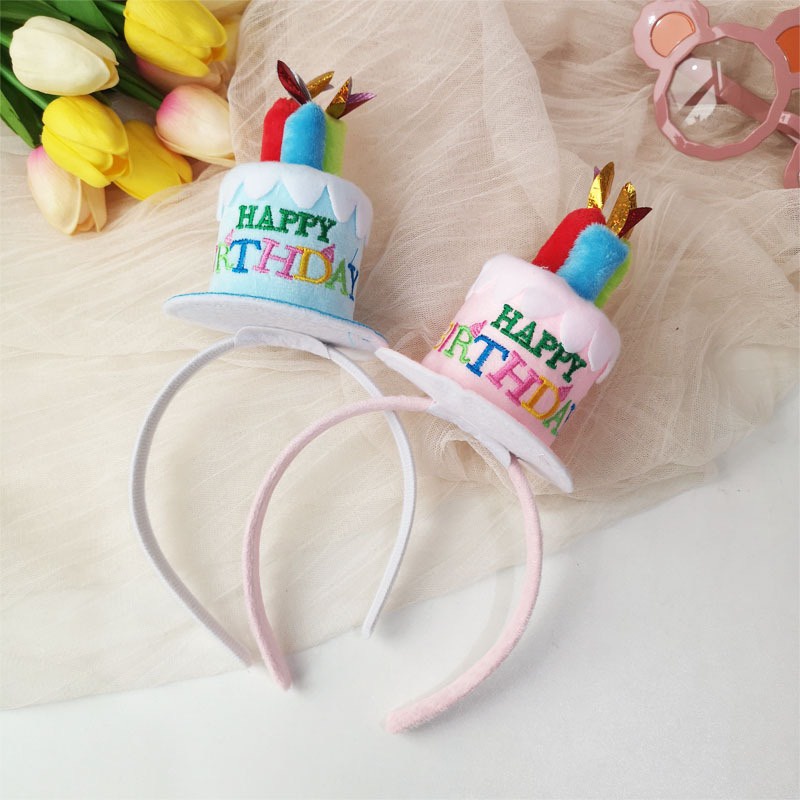 CC66 Cài tóc băng đô bờm tóc bánh sinh nhật HAPPY BIRTHDAY sinh nhật