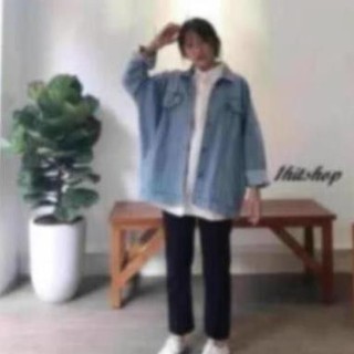 Áo khoác jean xanh nhạt unisex