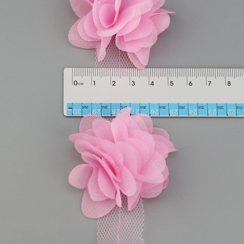 Set 60 Bông Hoa Vải Chiffon 50mm Trang Trí Tóc Cho Đám Cưới