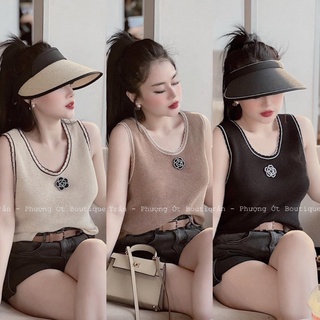 Ye áo ba lỗ lưới hoa viền 3 màu cho nữ