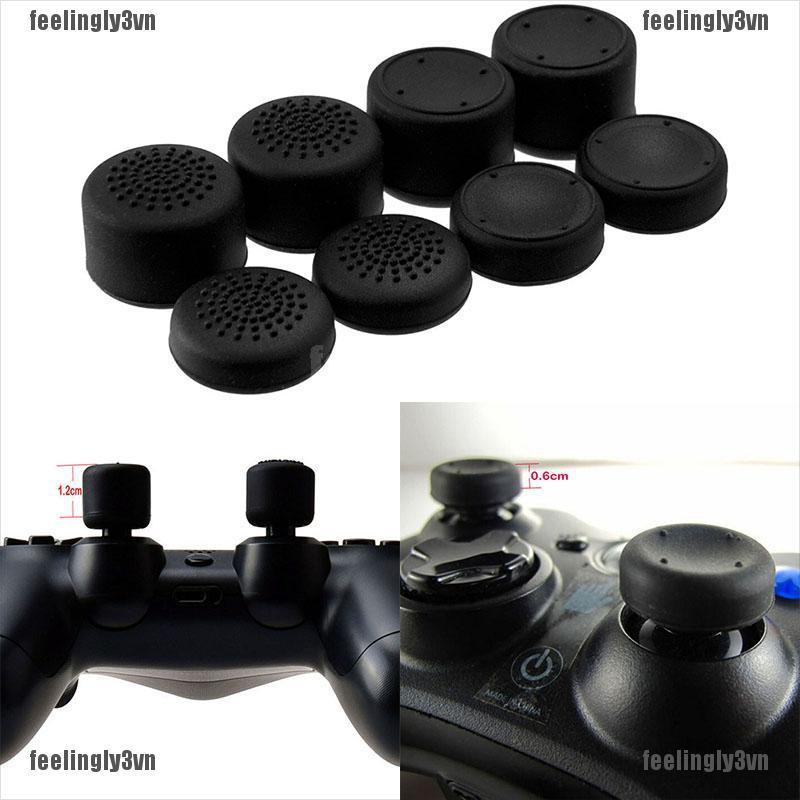 ❤ADA❤ 8 đầu bọc nút cho tay cầm màu đen Silicone cho PS4 Game Analog Controller TO