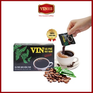 Cà phê hoà tan đen VIN cà phê, cà phê rang xay nguyên chất