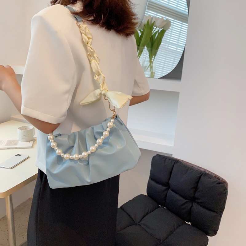 Túi Đeo Chéo Đính Hạt Xếp Ly Phong Cách Phương Tây Thời Trang Cho Nữ