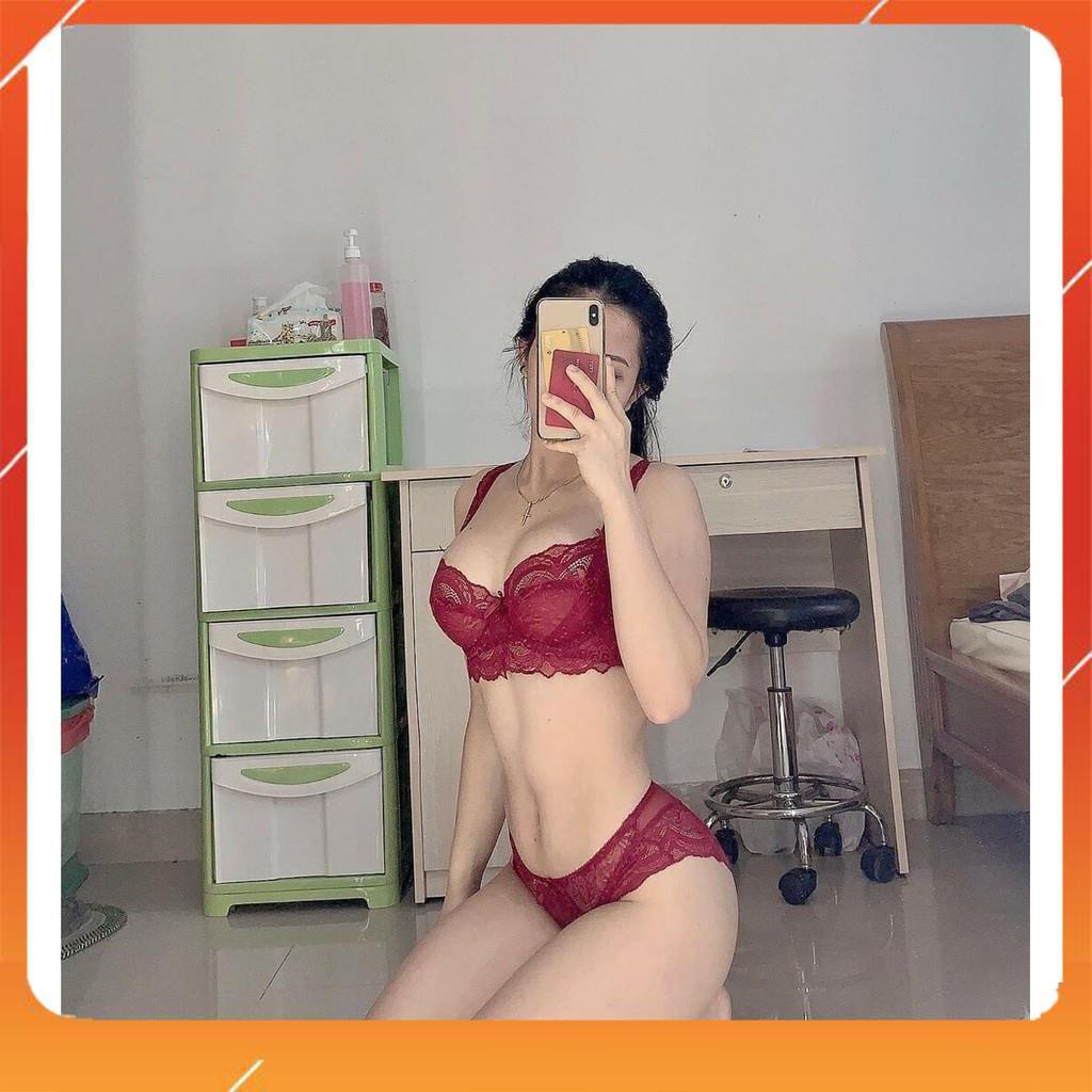 Set bộ đồ lót nữ ren áo có gọng, không mút dành cho các nàng có vòng 1 to hoặc đã nâng ngực, Mã B21208