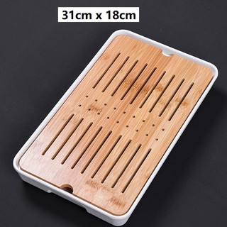 Khay Trà Tre- Bàn Trà Gỗ Tre - Khay Trà Đạo Có Khay Đựng Nước Tiện Lợi Cao Cấp - Gỗ Dày Và Thơn