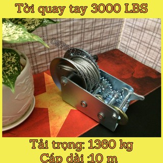 TỜI QUAY TAY  3000LBS - TẢI TRỌNG 1360 KG
