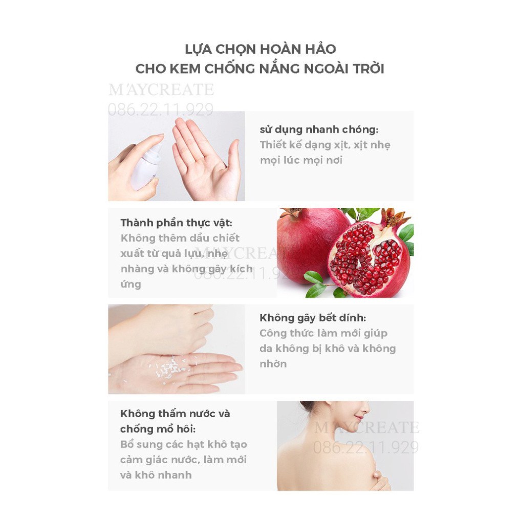 Xịt Chống Nắng Maycreate Hàng Nội Địa Trung ILY