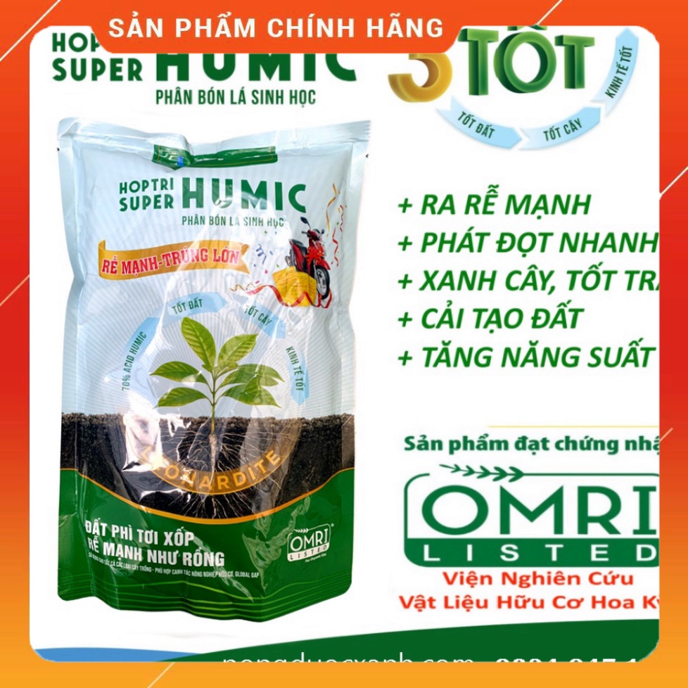Phân Bón Super Acid Humic (1kg), Phân hữu cơ sinh học giúp ra rễ, cải tạo đất.