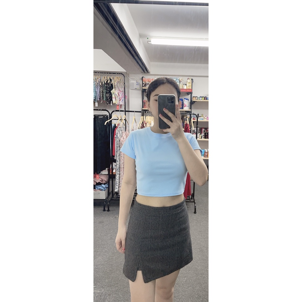AÓ CROPTOP ÔM TAY NGẮN BASIC XINH XẮN 5 MÀU