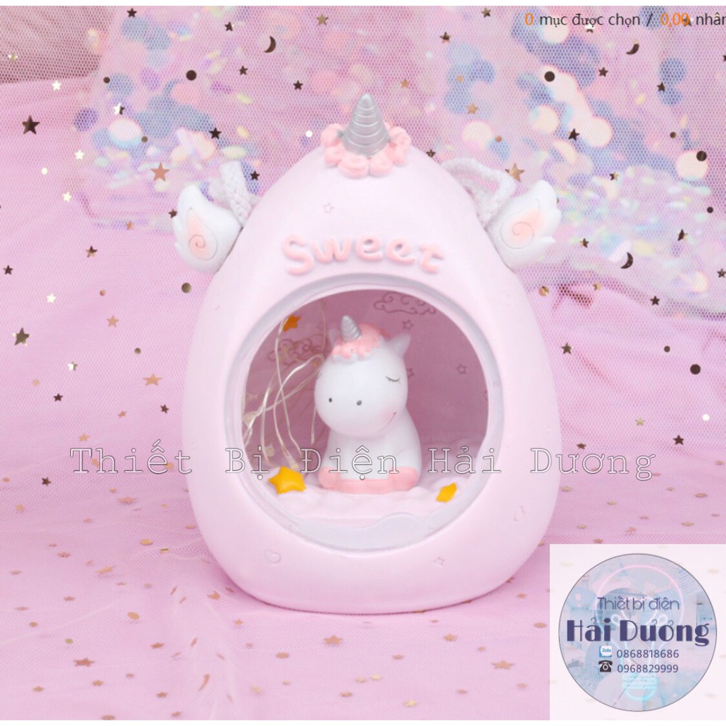 Đèn ngủ kỳ lân đáng yêu TN18119 có dây treo tiện lợi - trang trí căn phòng vintage decor siêu dễ thương tiết kiệm giá rẻ