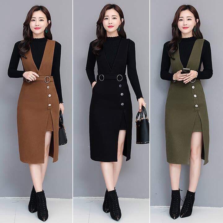 Set yếm thu đông siêu sang chảnh DÀI tôn dáng cực xinh cho các nàng MIDU FASHION