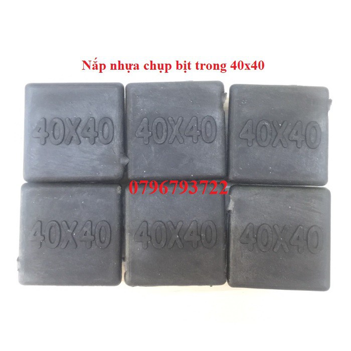 Bộ 10 cái nắp chụp nhựa vuông 40x40_bịt trong chân bàn ghế, nút chân chống xước, bịt trong chân ống sắt, nút nhựa