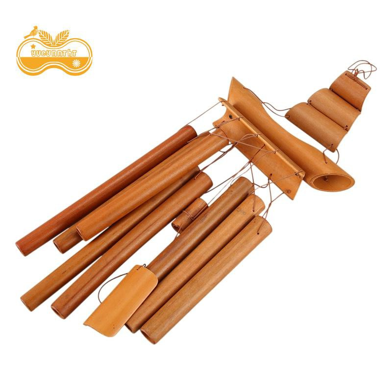 Bamboo Wind Chime Handmade Natural Ring Home Decor Wind Chime Hanging Ornament Outdoor Yard Wind Bell