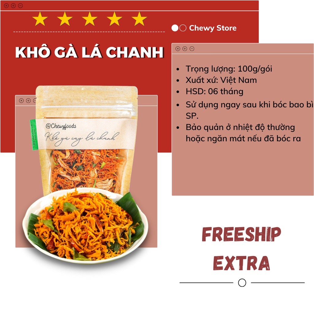 Khô gà lá chanh 100g Chewyfoods tiệm ăn vặt Hà Nội | BigBuy360 - bigbuy360.vn