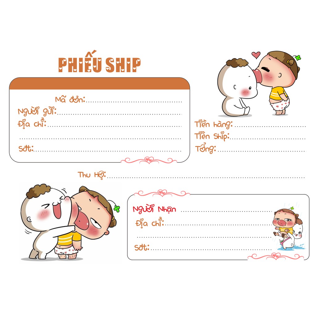 hóa đơn ship 3 cuốn /45k