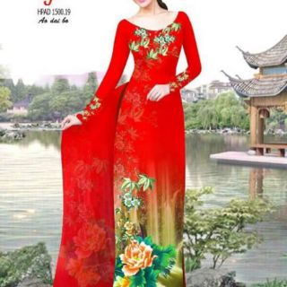 Vải áo dài in 3D cả bộ tằm