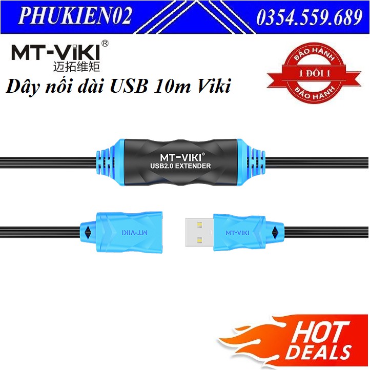 Cáp nối dài USB 10m Có IC khuếch đại tín hiệu VIKI dùng cho Camera, máy chiếu, màn hình cảm ứng - USB VIKI 10m