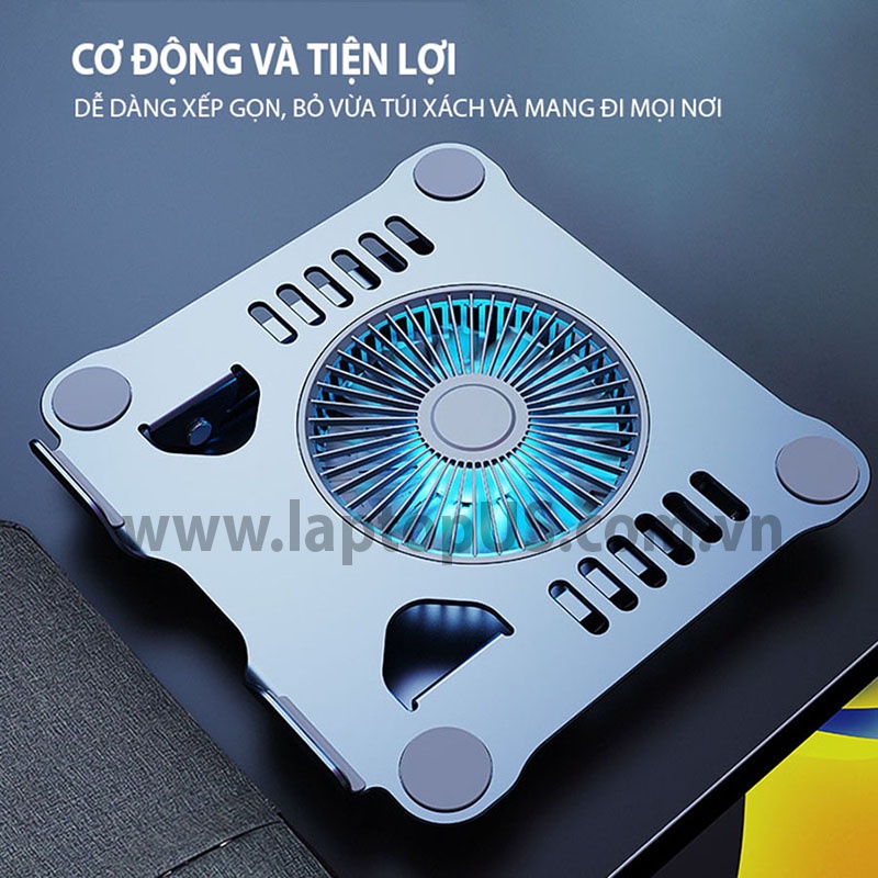 Giá đỡ Laptop Macbook Tản Nhiệt Nhôm Quạt Mát Mẻ