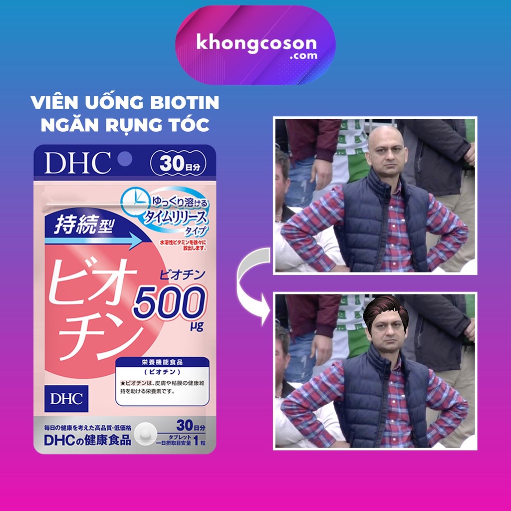 Viên Uống DHC Biotin Ngăn Rụng Tóc Sustained Release Biotin 30 Ngày - Khongcoson