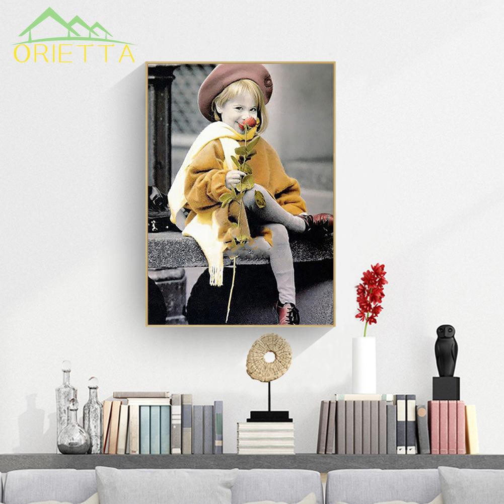 Bộ Tranh Đính Đá 5d Tự Làm 30x40cm Hình Bé Trai Và Bé Gái