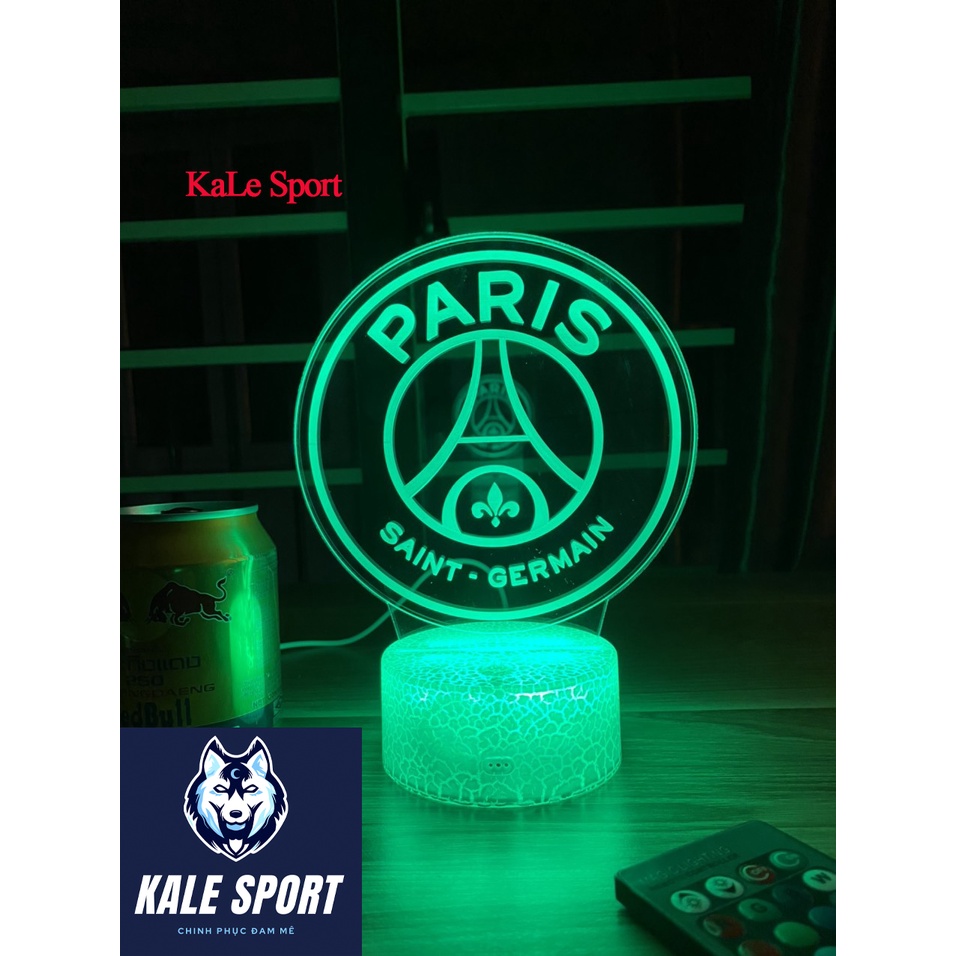 Đèn ngủ 3D CLB bóng đá Paris Saint Germain đế pha lê kèm điều khiển từ xa - Đèn Led 16 màu