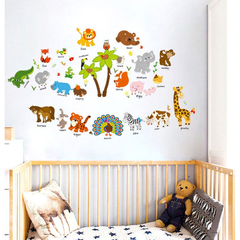 Decal dán tường Vườn thú tiếng anh số 3