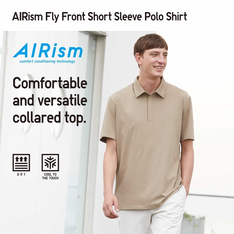 Áo phông polo nam dòng làm mát Airism thời trang của Uniqlo