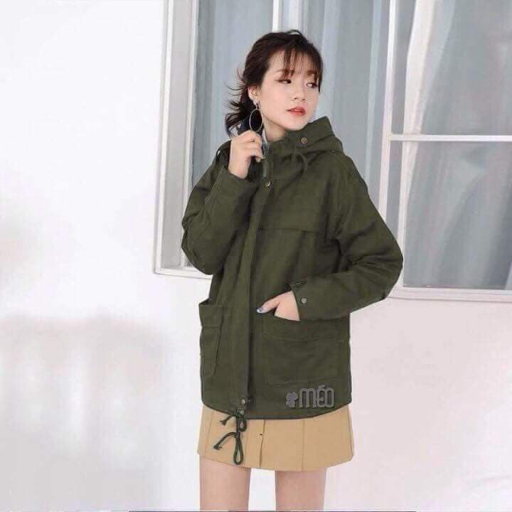 Xả lỗ Áo khoác kaki mũ túi hộp 2 lớp bao đẹp | BigBuy360 - bigbuy360.vn
