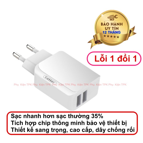 Sạc bộ Earldom ES-146 💟 Sạc nhanh 2.4A tiết kiệm 35% thời gian sạc 💟 Cốc sạc nhanh