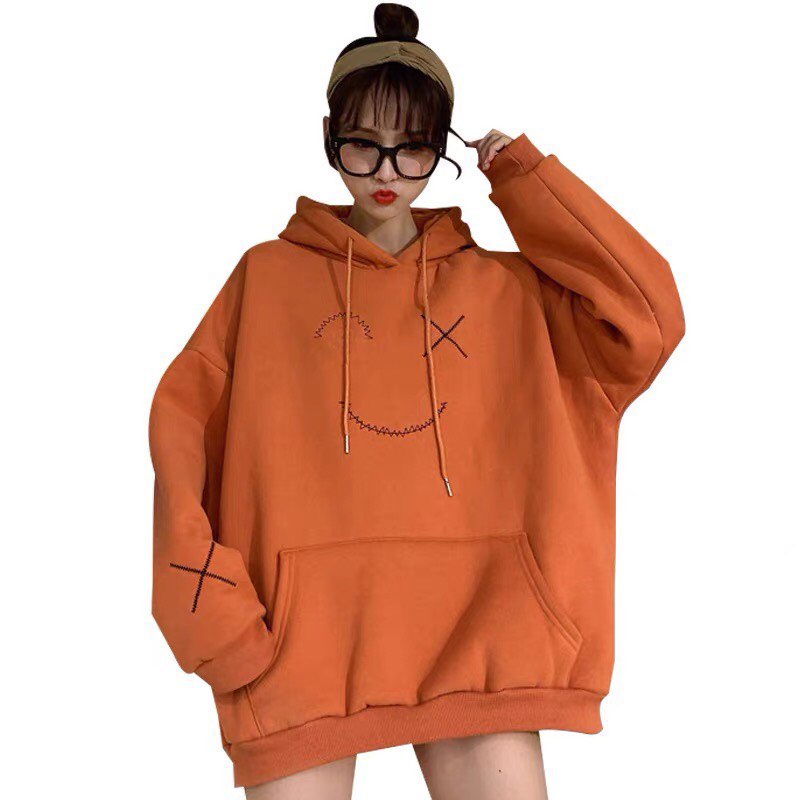 Áo hoodie mặt cười mắt x