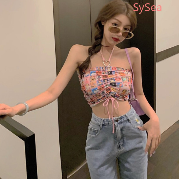 Áo Hai Dây Dáng Ôm Màu Hồng Phong Cách Hàn Quốc Thời Trang Mùa Hè