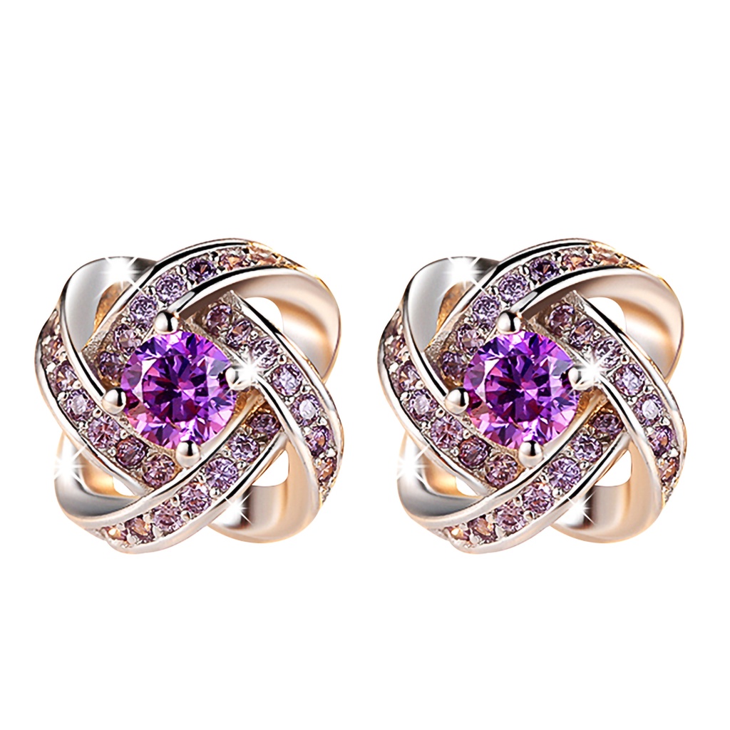 Đôi bông tai đính đá kiểu dáng sang trọng cho nữ