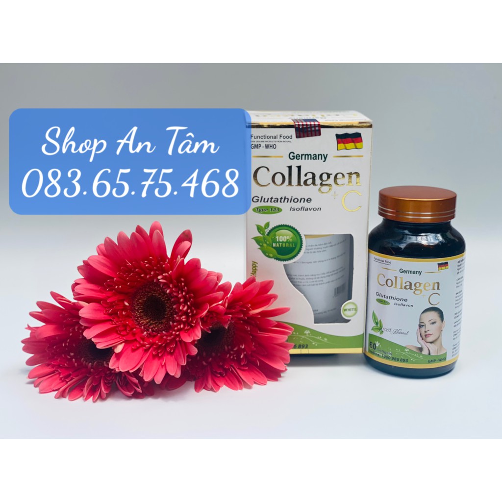 Viên uống đẹp da Collagen +C bổ sung Vitamin A E C giảm nám sạm da Hộp 60 viên