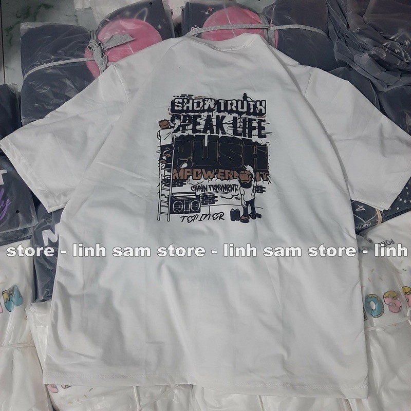 Áo Thun Tay Lỡ Nữ Moonstore Freesize Phông Form Rộng Dáng Unisex, Mặc Lớp, Nhóm, Cặp In Chữ SHOW TRUTH