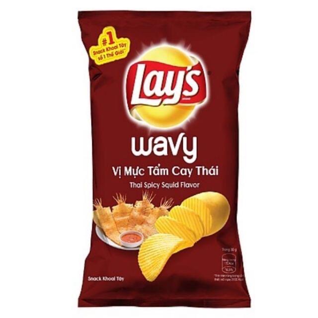 Bánh Snack khoai tây Lay’s gói lớn 35g + 20% 7 hương vị