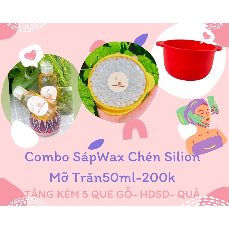 Combo Sáp Wax Chén Mỡ Trăn 50ml