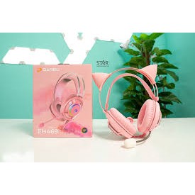 Tai Nghe Gaming 7.1 Led RGB Mèo Màu Hồng DAREU EH469 - Chính Hãng