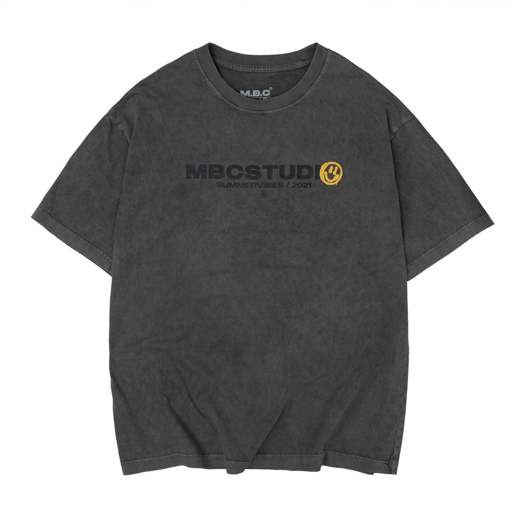 Áo Thun MBC Smiley Washed - Xám/Xanh/Tan | BigBuy360 - bigbuy360.vn